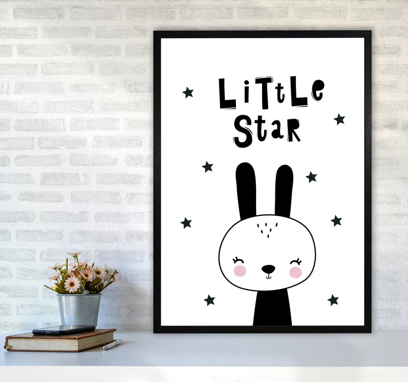 Little Star Bunny Framed Nursey Wall Art Print A1 White Frame