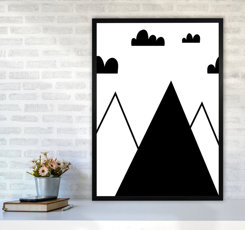 Scandi Mountains Modern Print A1 White Frame