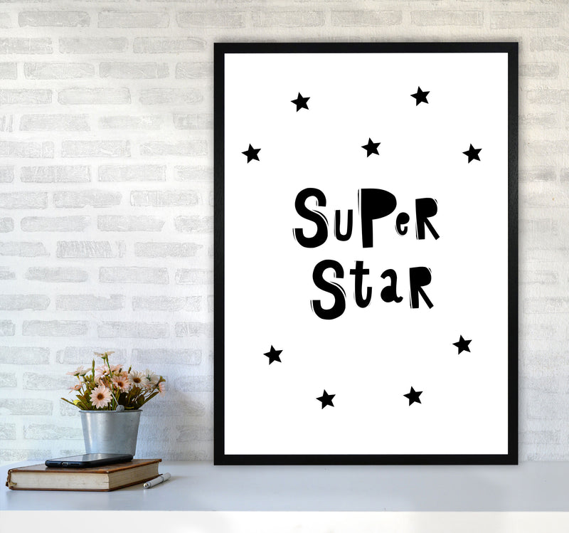 Super Star Scandi Framed Nursey Wall Art Print A1 White Frame