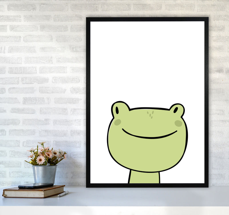 Scandi Frog Framed Nursey Wall Art Print A1 White Frame