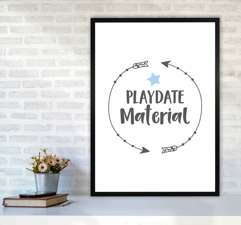 Playdate Material Framed Typography Wall Art Print A1 White Frame