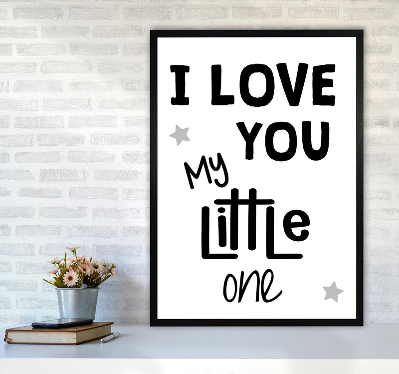I Love You Little One Black Framed Nursey Wall Art Print A1 White Frame