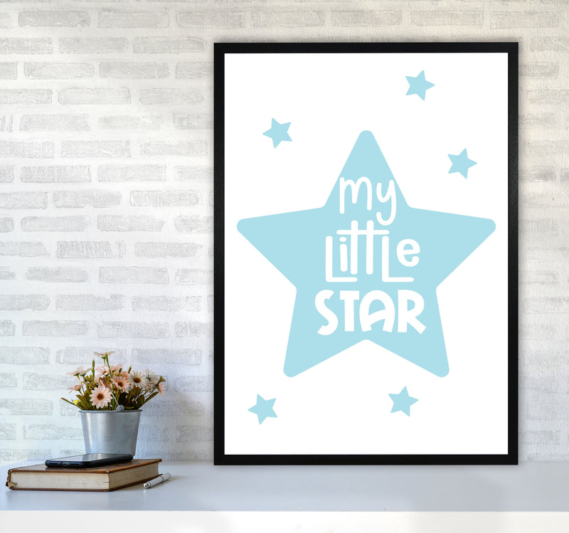 My Little Star Blue Framed Nursey Wall Art Print A1 White Frame