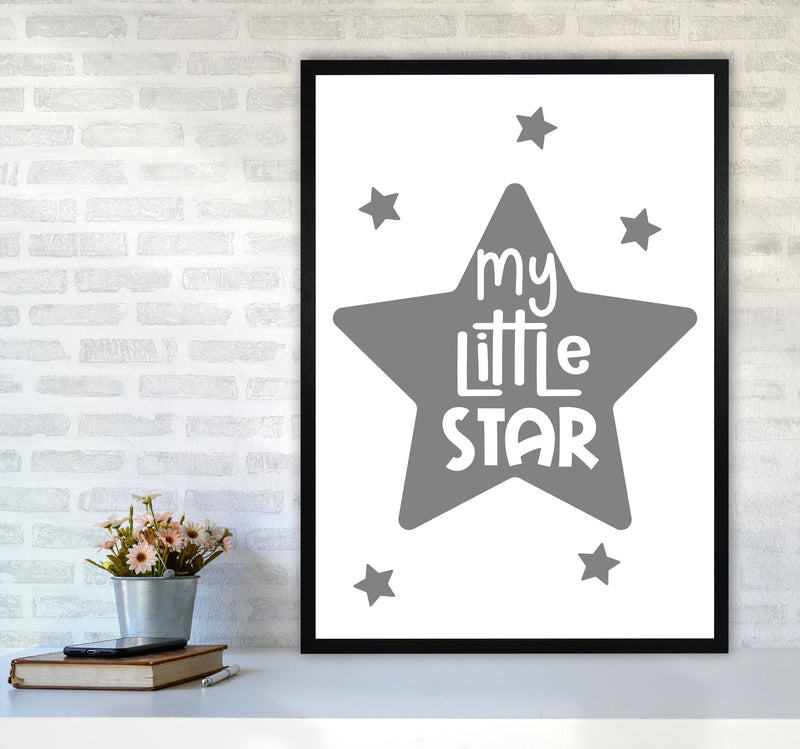 My Little Star Grey Framed Nursey Wall Art Print A1 White Frame