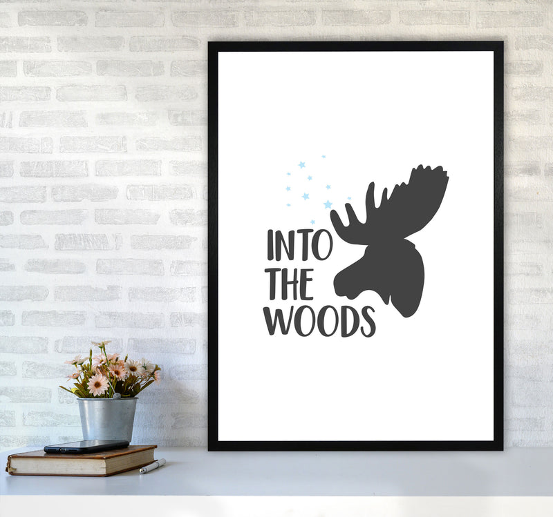 Into The Woods Framed Typography Wall Art Print A1 White Frame