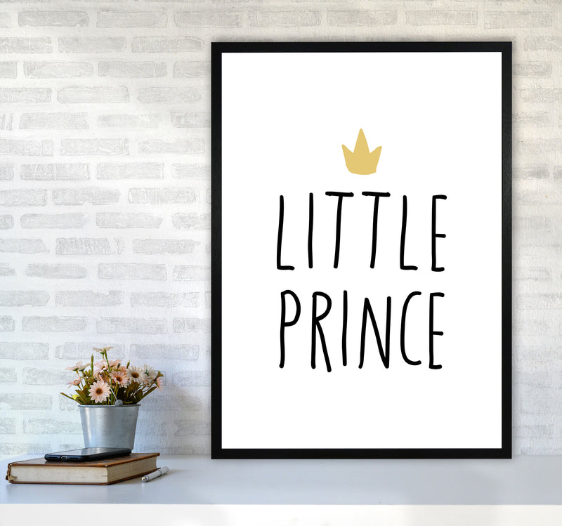 Little Prince Black And Gold Framed Nursey Wall Art Print A1 White Frame