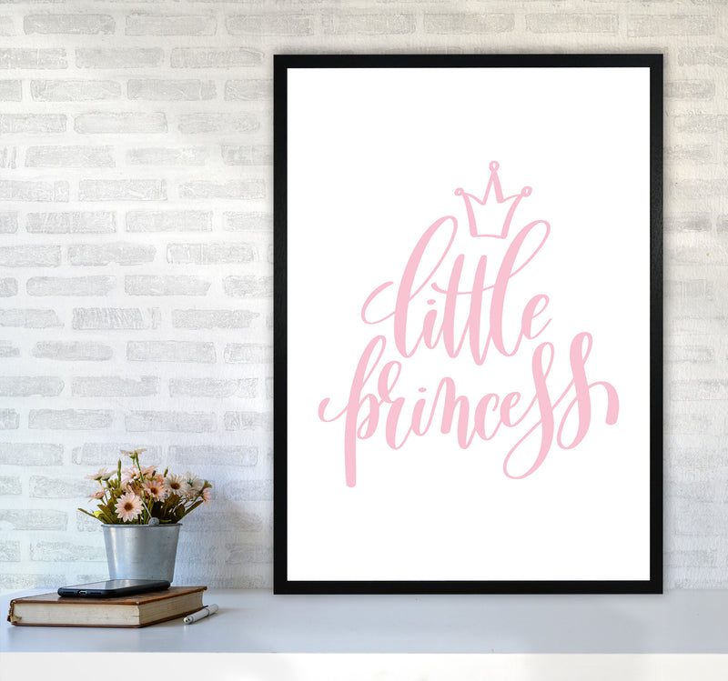 Little Princess Pink Framed Nursey Wall Art Print A1 White Frame