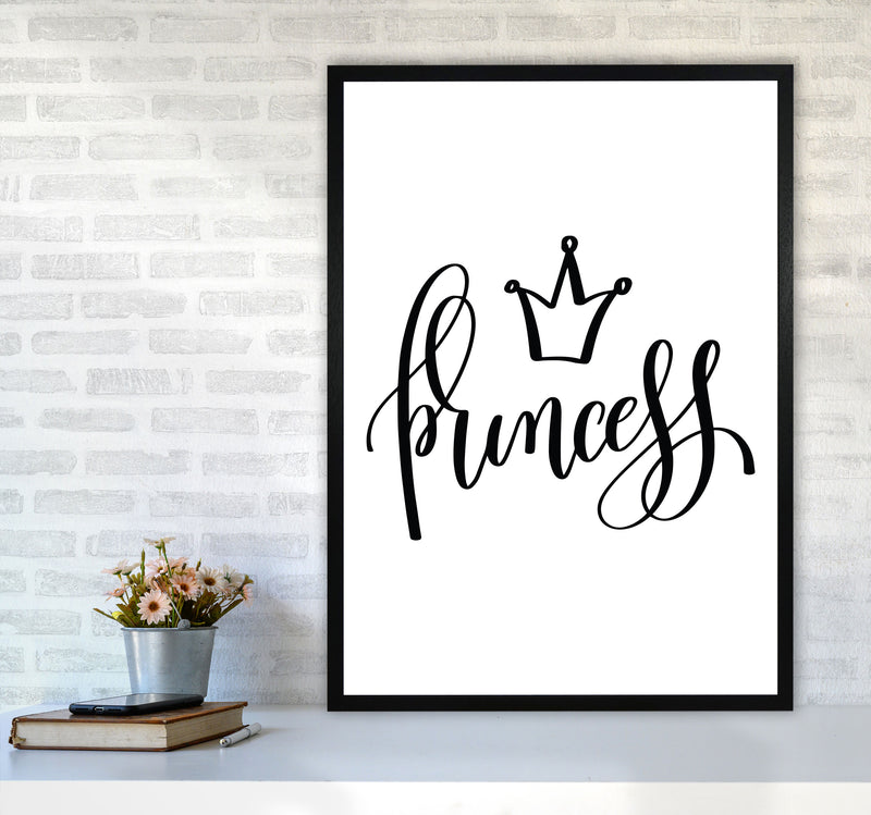 Princess Black Framed Nursey Wall Art Print A1 White Frame