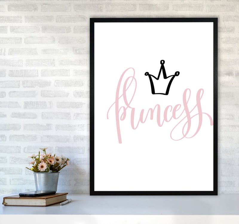 Princess Pink And Black Framed Nursey Wall Art Print A1 White Frame