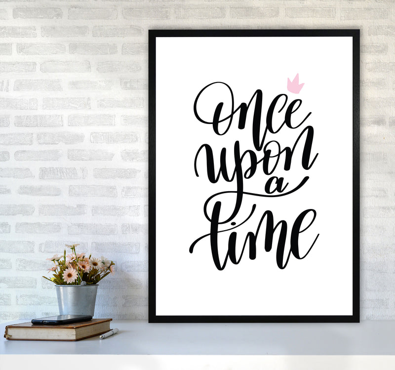 Once Upon A Time Black Framed Typography Wall Art Print A1 White Frame