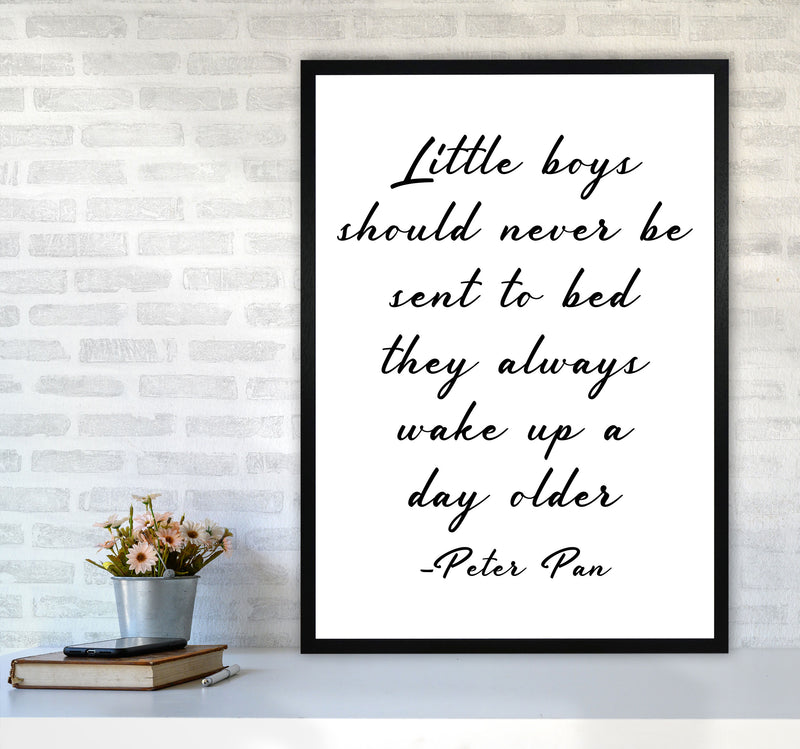 Little Boys Peter Pan Quote Framed Nursey Wall Art Print A1 White Frame