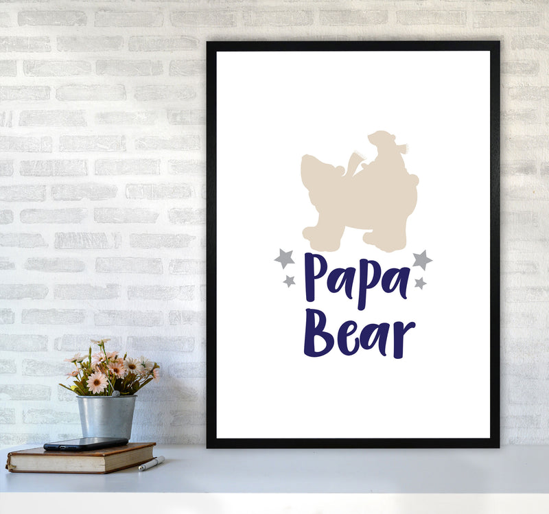 Papa Bear Framed Nursey Wall Art Print A1 White Frame