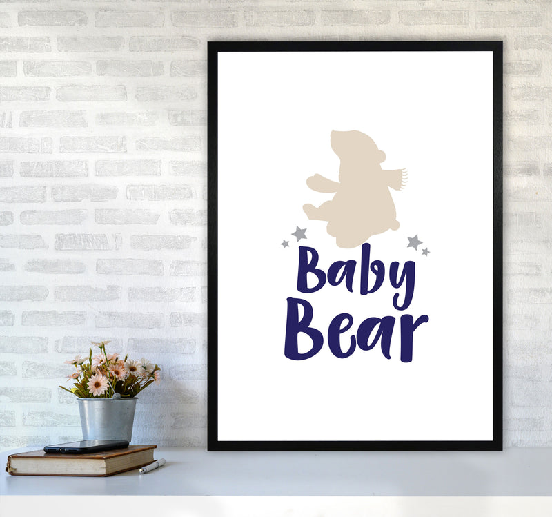Baby Bear Framed Nursey Wall Art Print A1 White Frame