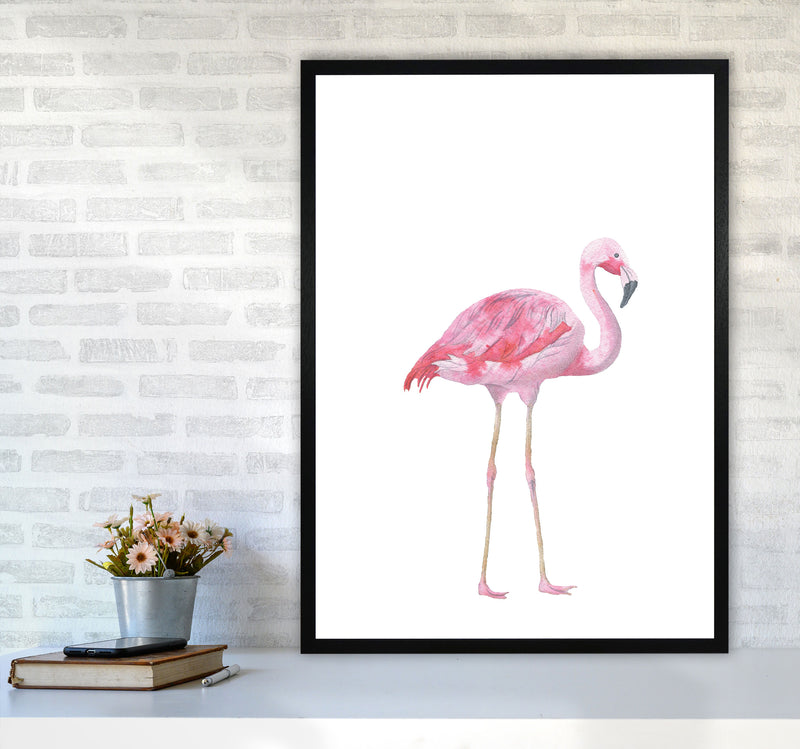 Pink Flamingo Modern Print Animal Art Print A1 White Frame