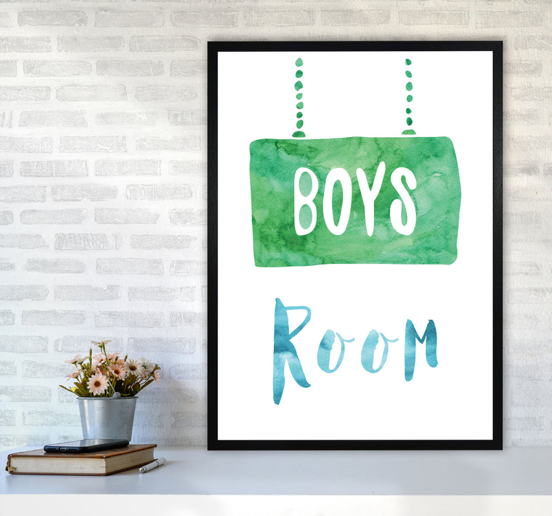 Boys Room Watercolour Framed Nursey Wall Art Print A1 White Frame