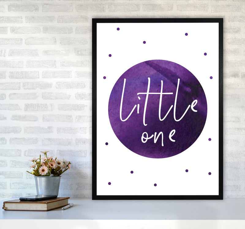 Little One Purple Watercolour Modern Print A1 White Frame