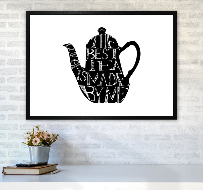 The Best Tea Modern Print, Framed Kitchen Wall Art A1 White Frame