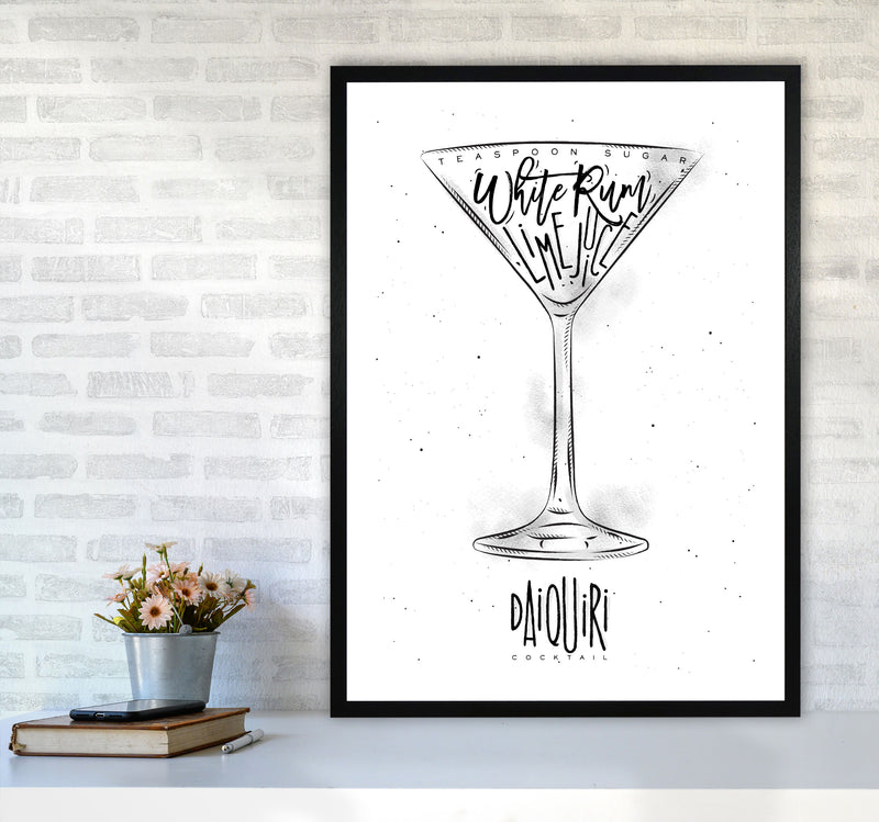 Daiquiri Cocktail Modern Print, Framed Kitchen Wall Art A1 White Frame