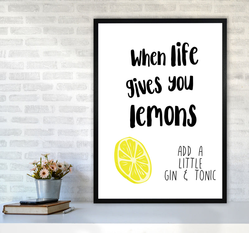 Humorous Gin Sayings Multi Set Kitchen Typography Wall Art A1 White Frame
