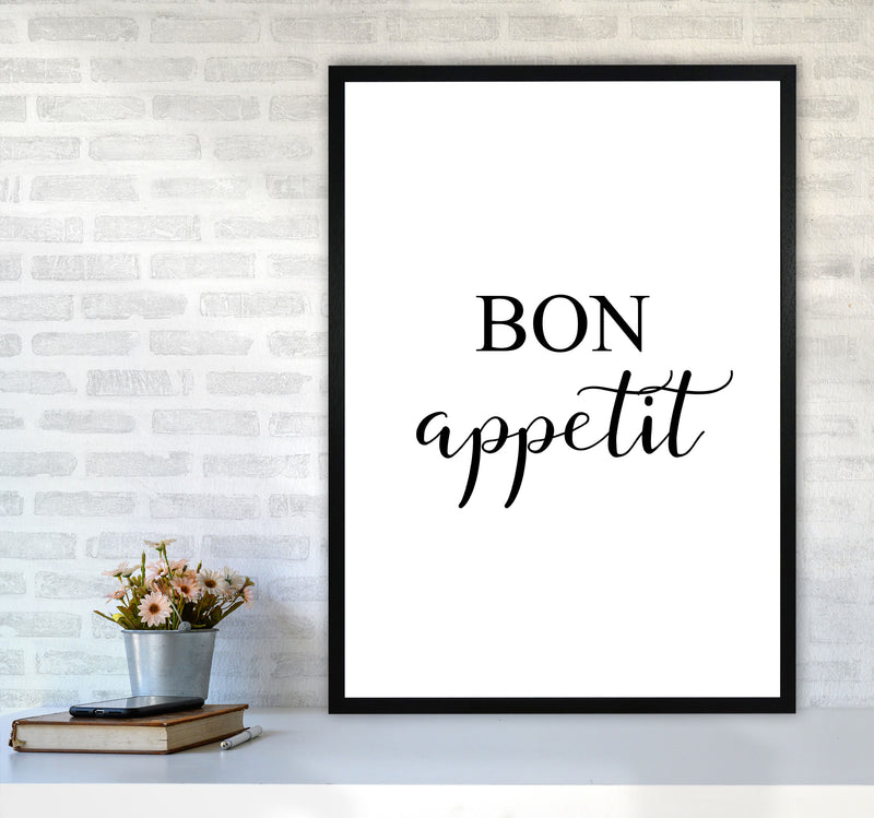 Bon Appetit Framed Typography Wall Art Print A1 White Frame