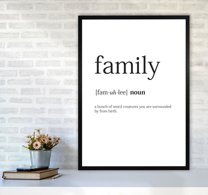 Family Framed Typography Wall Art Print A1 White Frame