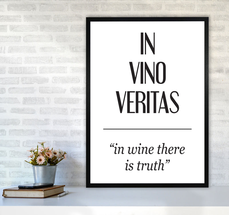 In Vino Veritas Framed Typography Wall Art Print A1 White Frame