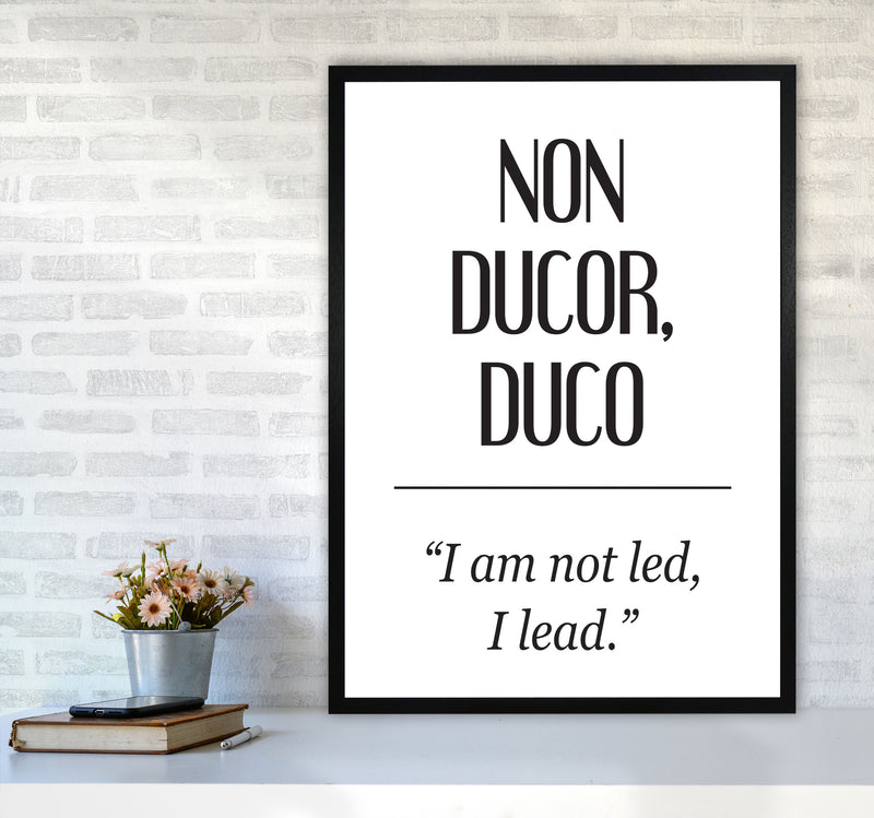 Non Ducor, Duco Framed Typography Wall Art Print A1 White Frame