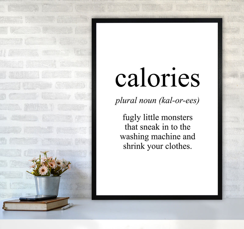 Calories Framed Typography Wall Art Print A1 White Frame