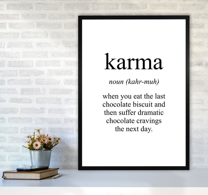 Karma Framed Typography Wall Art Print A1 White Frame