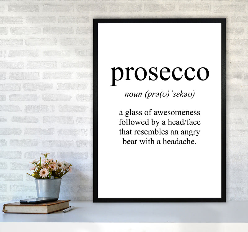 Prosecco Framed Typography Wall Art Print A1 White Frame