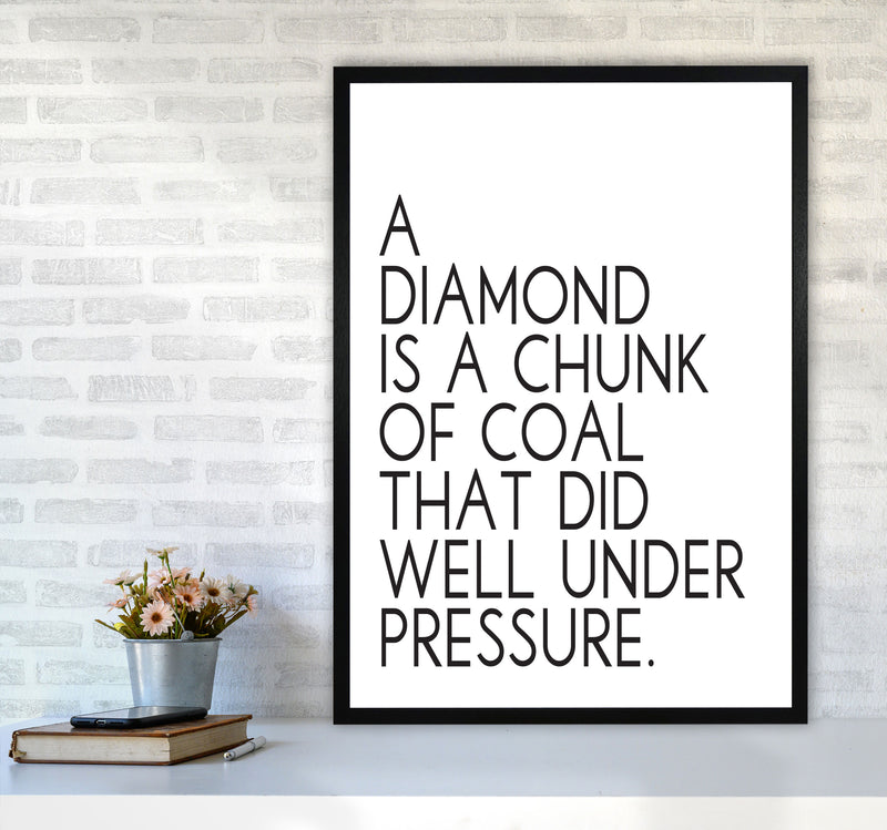 A Diamond Under Pressure Framed Typography Quote Wall Art Print A1 White Frame