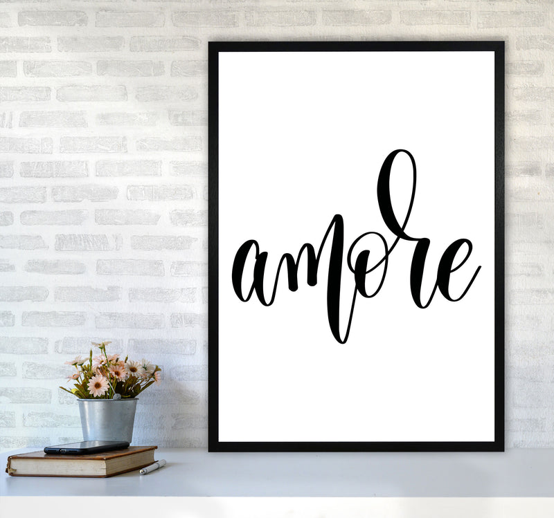 Amore Framed Typography Wall Art Print A1 White Frame