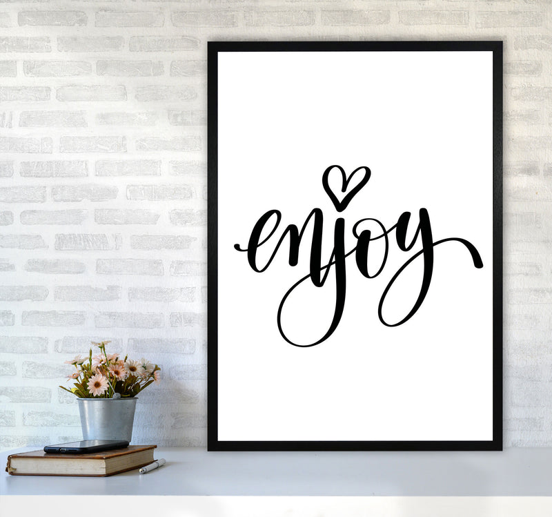 Enjoy Framed Typography Wall Art Print A1 White Frame