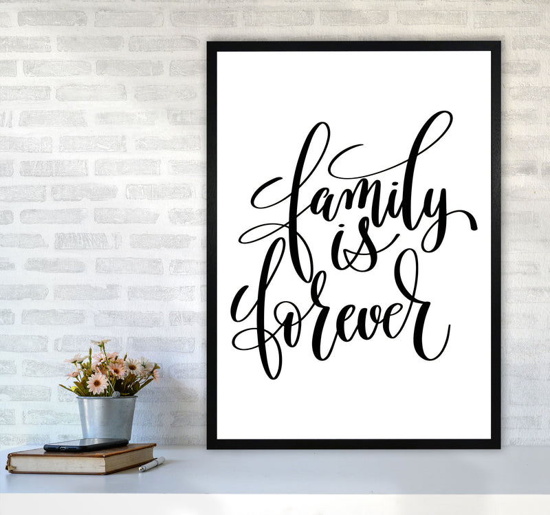 Family Is Forever Framed Typography Wall Art Print A1 White Frame
