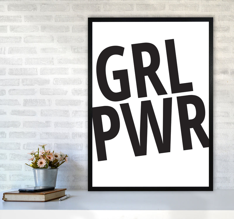 Girl Power Framed Typography Wall Art Print A1 White Frame