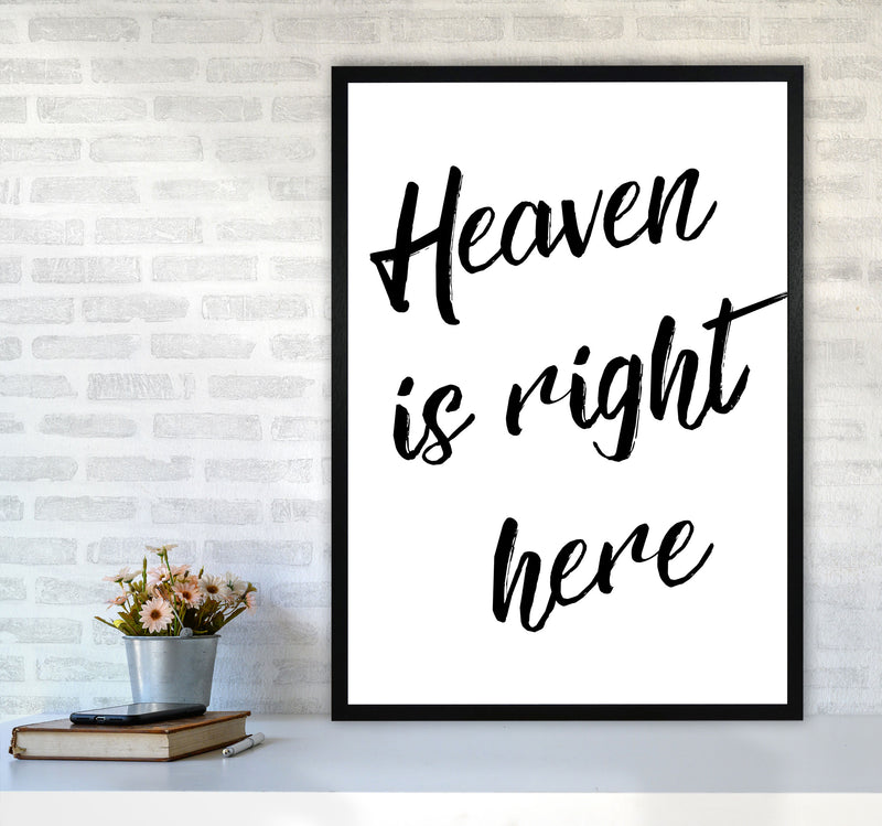 Heaven Is Right Here Framed Typography Wall Art Print A1 White Frame