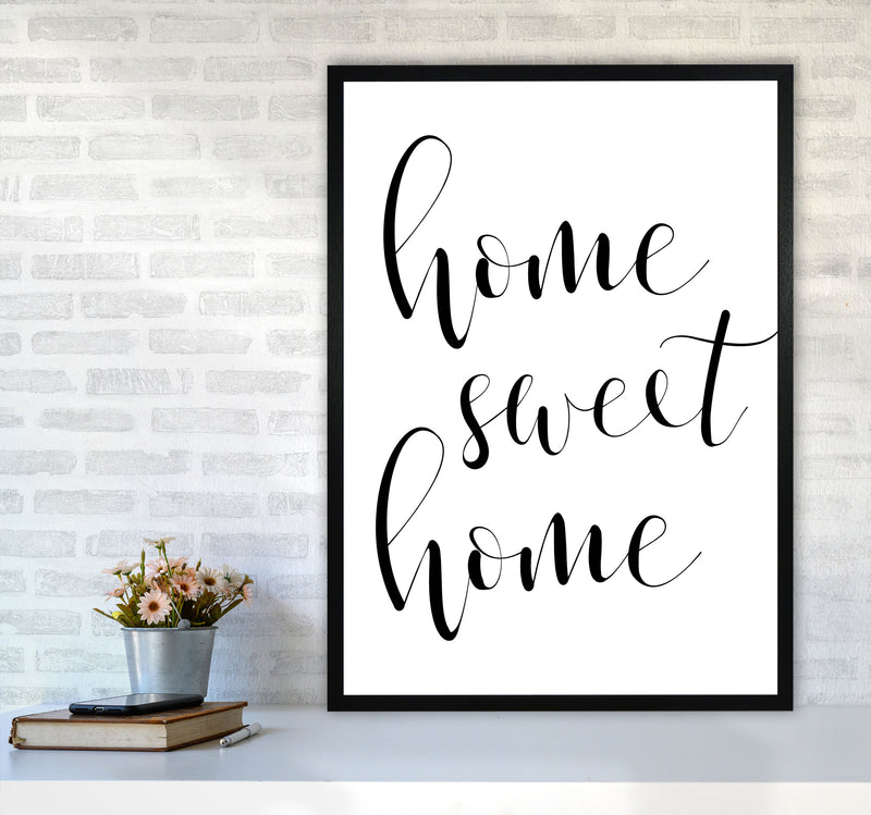 Home Sweet Home Framed Typography Wall Art Print A1 White Frame