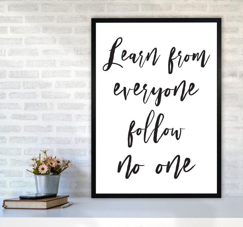 Learn From Everyone Framed Typography Wall Art Print A1 White Frame