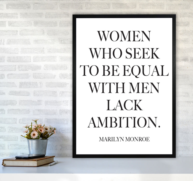 Equality, Marilyn Monroe Quote Framed Typography Wall Art Print A1 White Frame