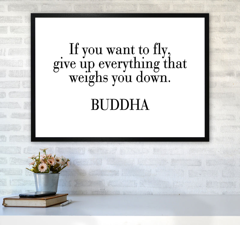 If You Want To Fly Framed Typography Wall Art Print A1 White Frame