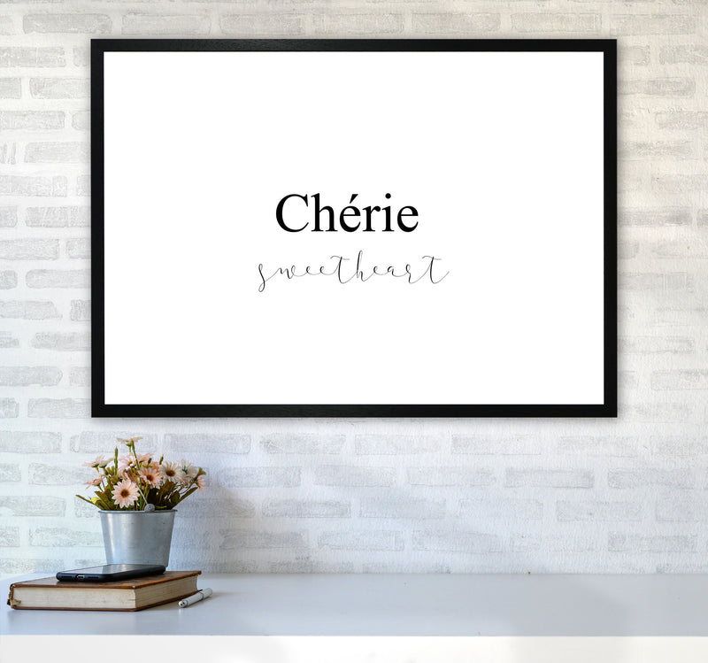 Chérie Framed Typography Wall Art Print A1 White Frame