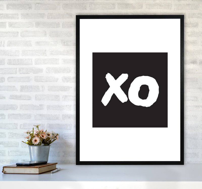 XO Black Square Modern Print A1 White Frame