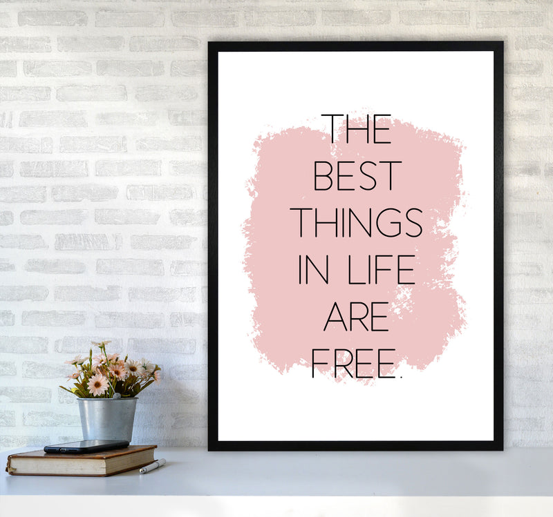 The Best Things In Life Are Free Modern Print A1 White Frame