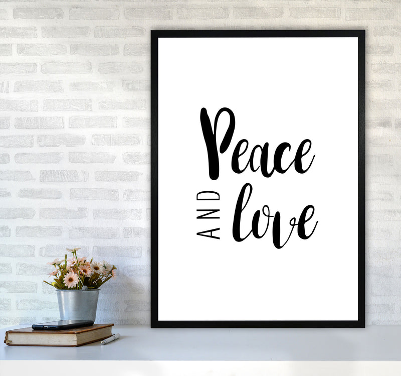 Peace And Love Framed Typography Wall Art Print A1 White Frame