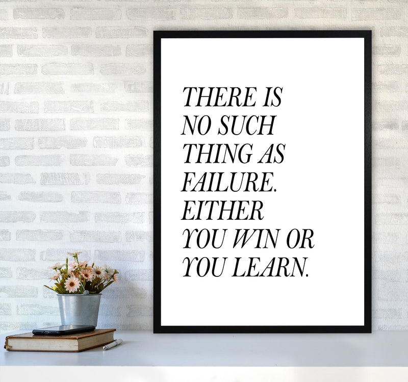 No Such Thing As Failure Framed Typography Wall Art Print A1 White Frame