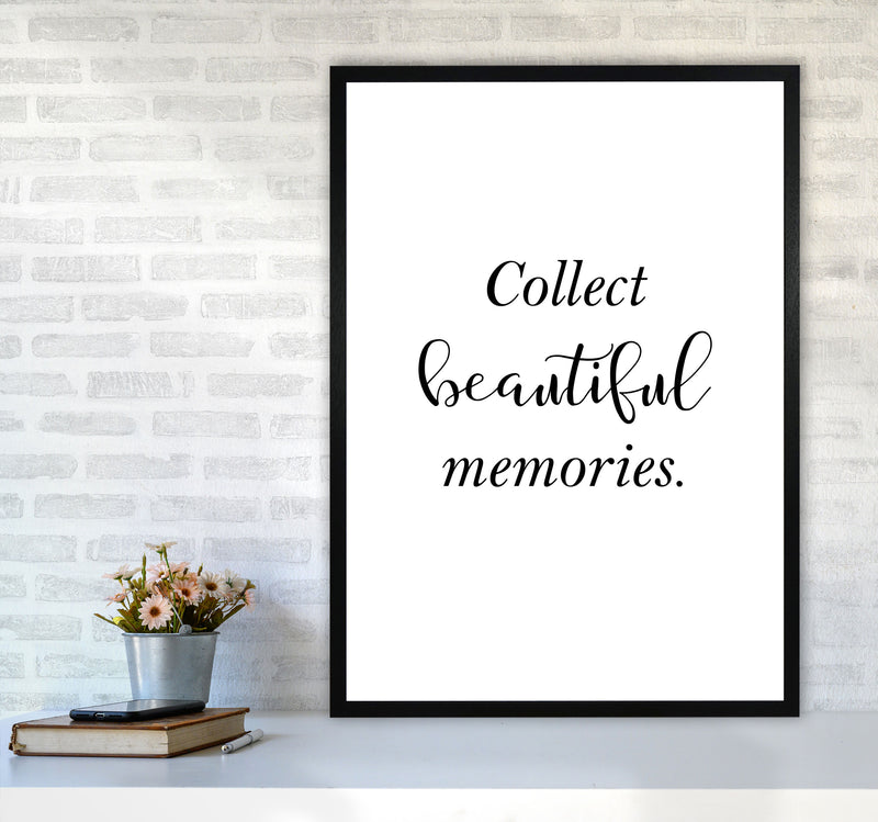 Collect Beautiful Memories Framed Typography Wall Art Print A1 White Frame