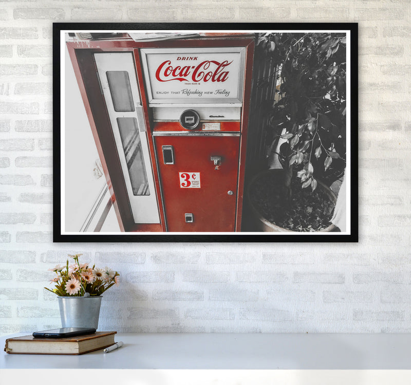 Coca Cola Vending Machine Modern Print A1 White Frame