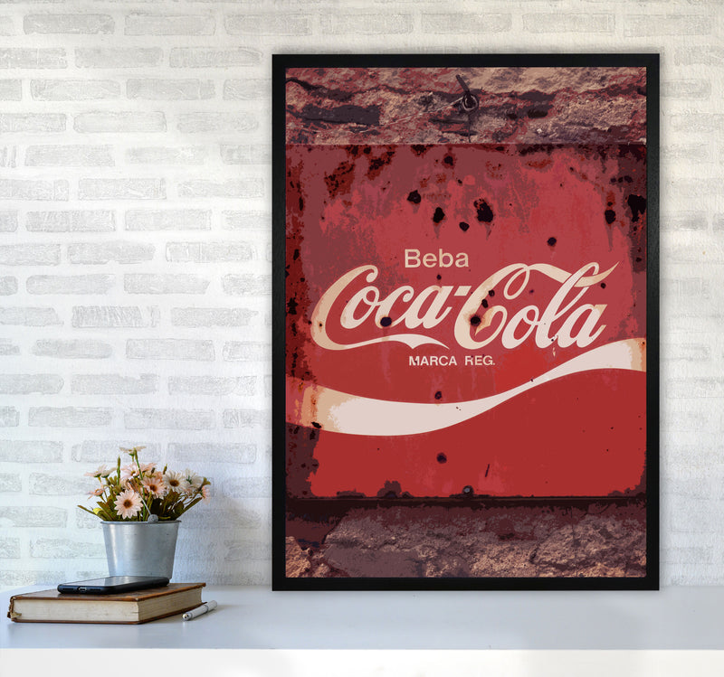 Coca Cola Vintage Sign Modern Print A1 White Frame