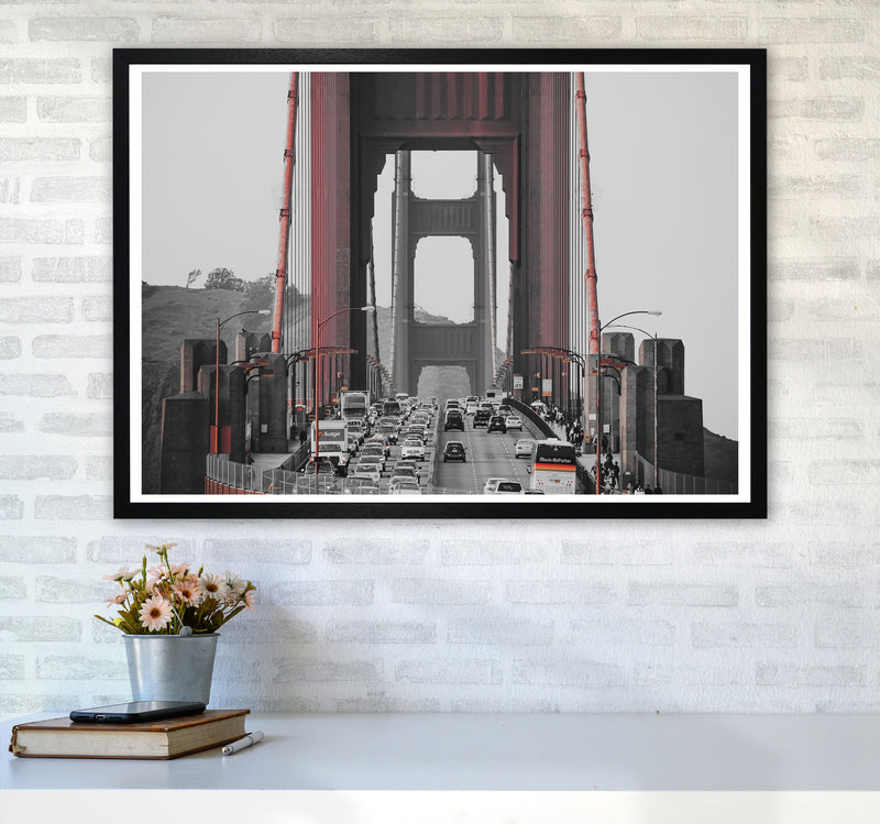 Golden Gate Bridge Modern Print A1 White Frame