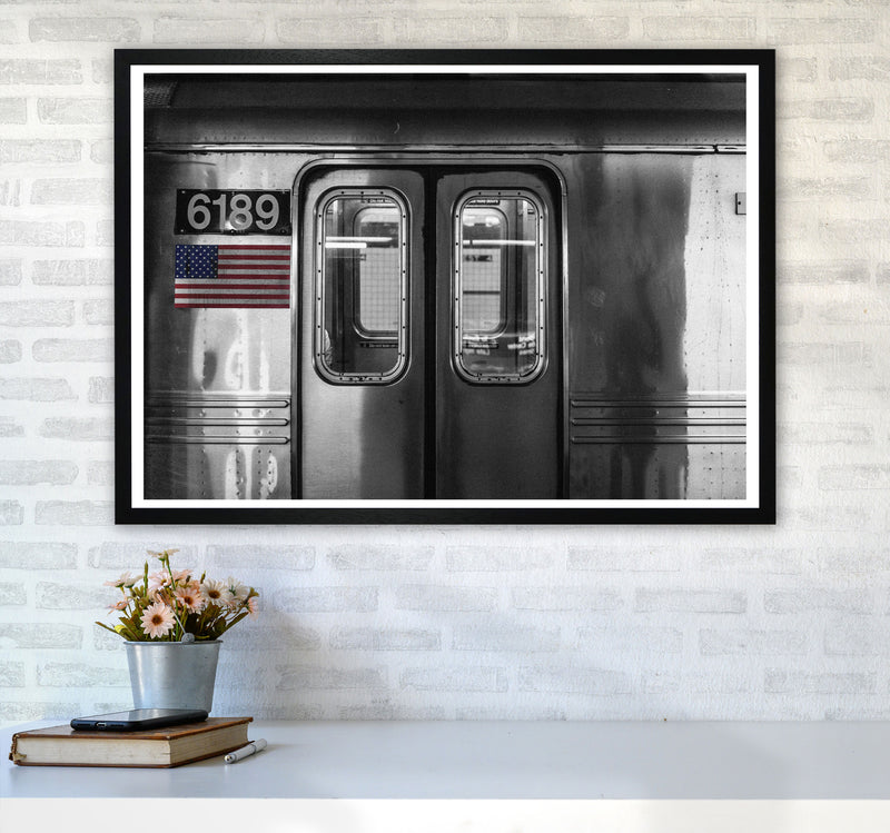 Vintage USA Subway Modern Print A1 White Frame